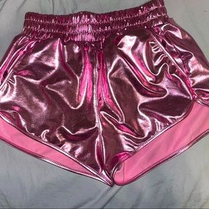 Pink Foil Running-style Shorts